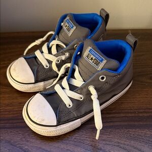 Converse Kids Sneakers - Gray with Blue Trim